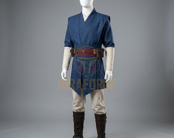 Obi-Wan Kenobi Custom Jedi Cosplay Costume Jedi Master Blue Outfit