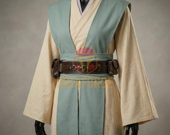 Jedi Master Cosplay Costume Galactic Guardian Force User Outfit