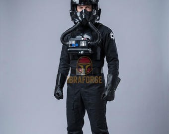 TIE Fighter Pilot Suit Black Imperial Pilot Sci-Fi Cosplay Costume