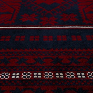 Handwoven Afghan Tencel Rug, Authentic Blue Tones, Tribal Pattern Area Carpet image 6