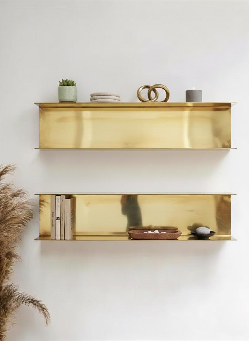Glass brass shelves custom - Etsy 日本
