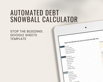 Monthly Budget Spreadsheet for Google Sheets - Debt Snowball Calculator - Simple Payoff Tracker - Personal Finance Template