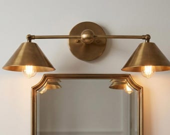 Minimalist Mid-Century Brass Vanity Light Fixture Adjustable Picture Light Modern Wall Sconce