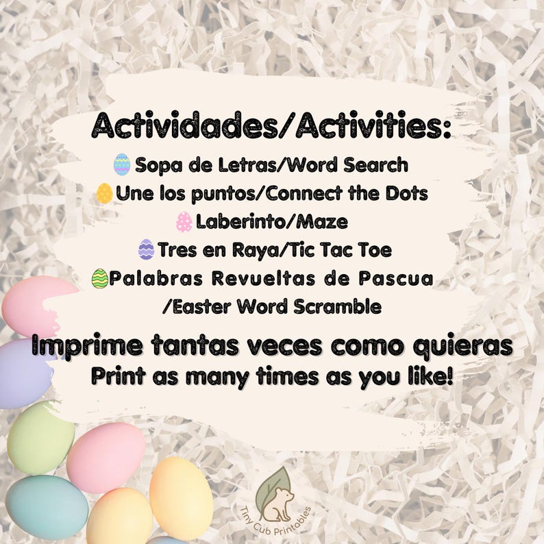 Spanish Easter Activity Sheet Printable | Hoja De Actividades De Pascua ...