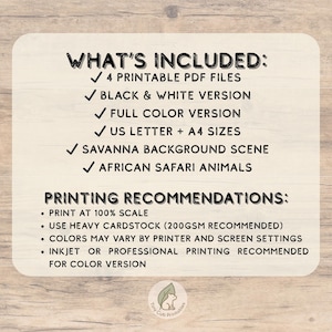African Safari Pop Up Craft for Kids | Savanna Animal Diorama Printable | Cut and Paste Paper Craft Activity image 8