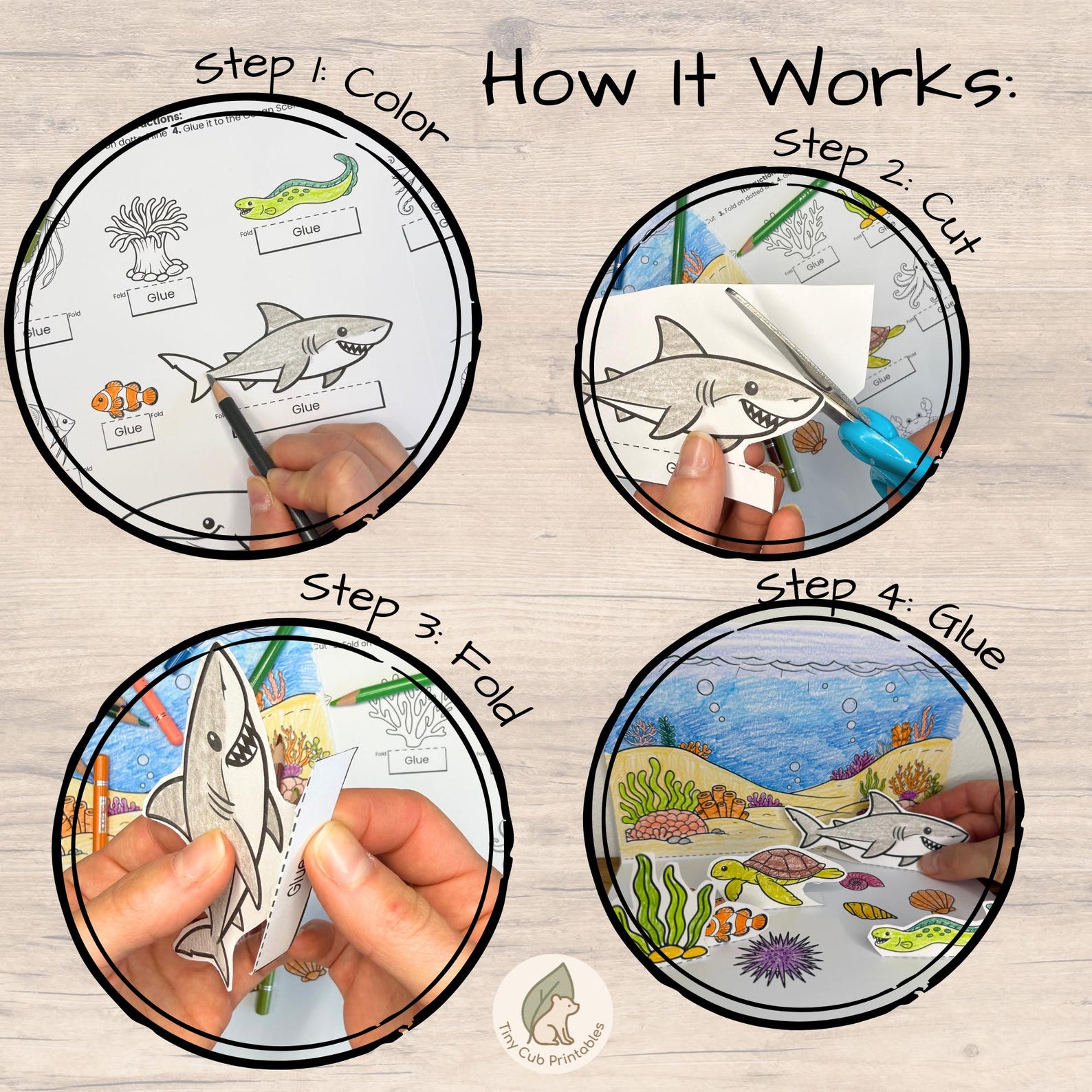 Ocean Biome Cut and Paste Craft | Ocean Animals Habitat Activity | Kids ...