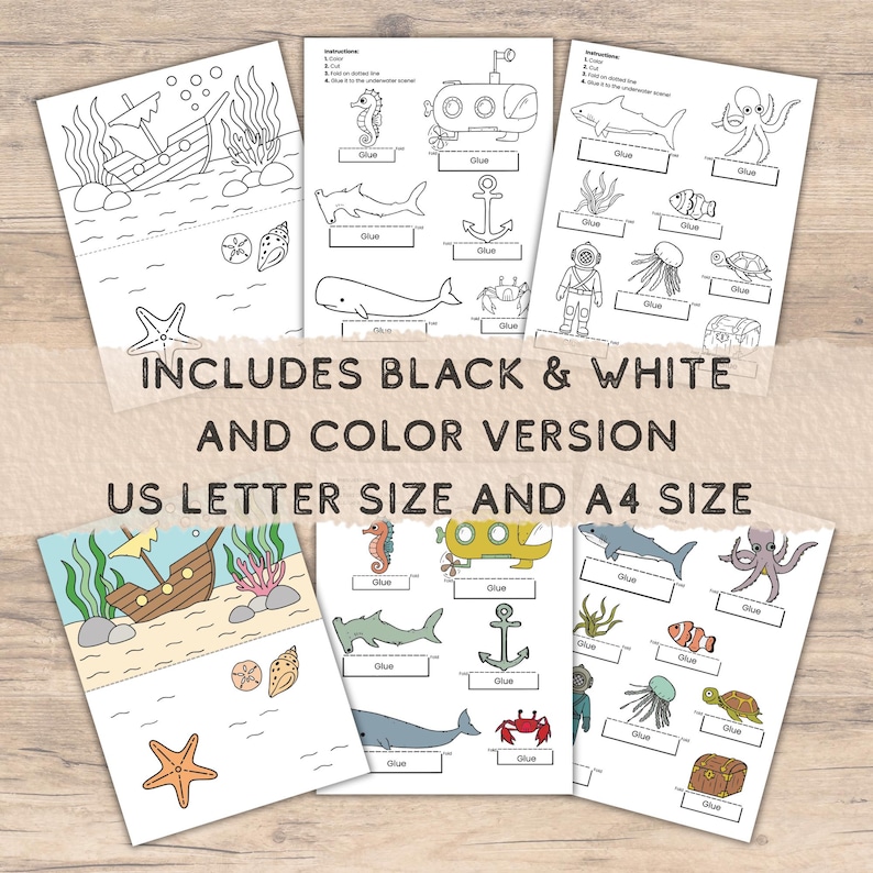 Ocean Cut and Paste Craft | Ocean Diorama Printable | Ocean Printable ...
