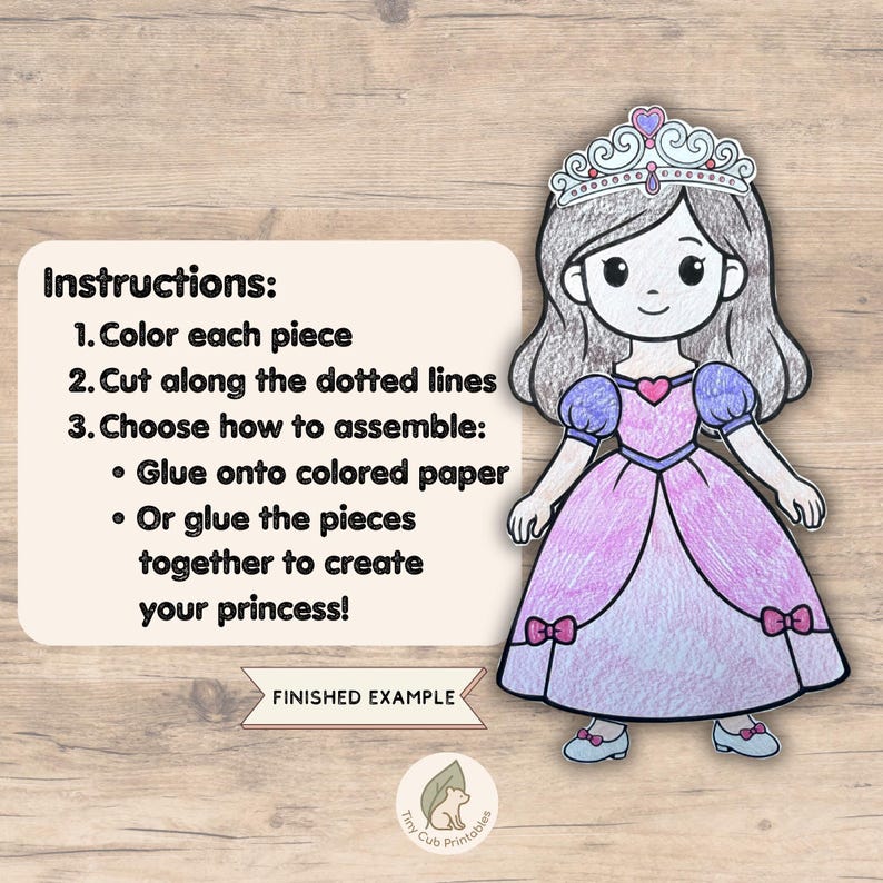 Princess Cut and Paste Craft Printable | Build a Princess Activity ...
