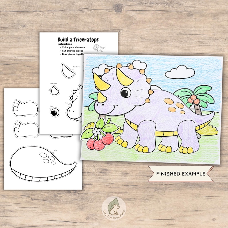 Dinosaur Cut and Paste Craft Bundle | Printable Dino Activities for ...