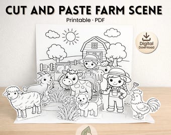 Actividad imprimible: Construye una granja con un diorama (descarga en PDF)