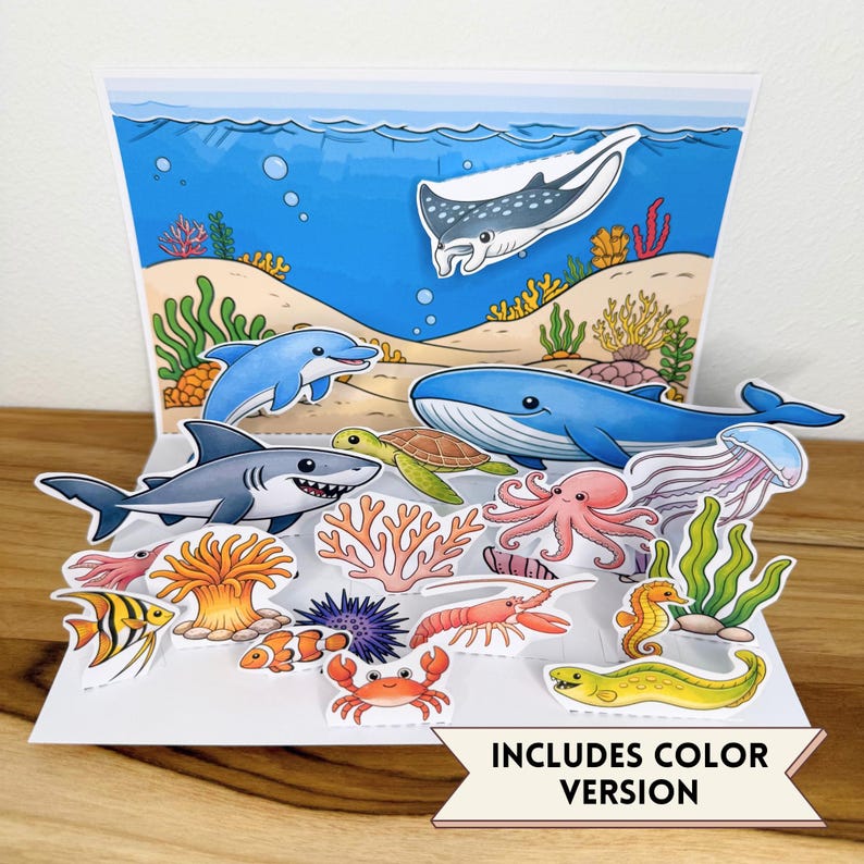 Ocean Biome Cut and Paste Craft | Ocean Animals Habitat Activity | Kids ...