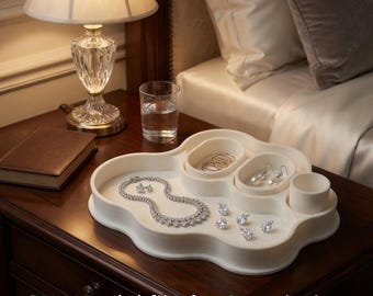 Wavy Cloud Jewelry Tray STL | Modern Organic Vanity Organizer (Digital Download)