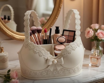 Classic Makeup Organizer STL File, Vanity Organizer 3D Print, Cosmetic Storage STL, Makeup Holder, Unique Beauty Organizer, Home Decor STl