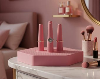 Minimalist Pink Women Ring Holder STL | 3D Printable Jewelry Organizer Home Decor(Digital Download)