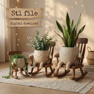 Plik STL z uroczą doniczką | Bujana doniczka | Plik do druku 3D z doniczką Kawaii | Doniczka na sukulenty STL | Pobieranie cyfrowe