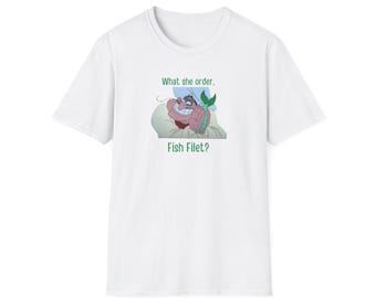 Den lilla sjöjungfrun med fransk kock-raptext T-shirt | Disney park-t-shirt för vuxna