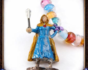 Pre-Order | Holly the Heroic Necklace | Hand Painted Cold Enamel | Imported Glass Beads