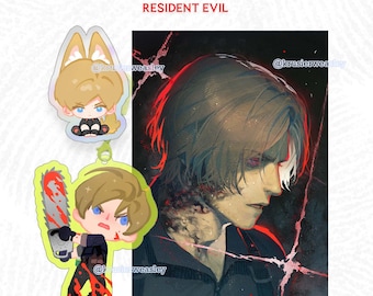 Resident Evil | Leon Kennedy | Photocard | Sticker | Standee | Print by @Krusierweasley