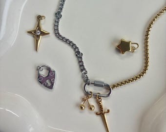 Handgemachte Mixed Metal Anhänger Halskette