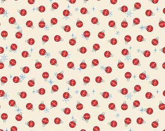 Rudolph The Red-Nosed Reindeer Round Red Ornaments by Northcott Cotton Quilt Fabric