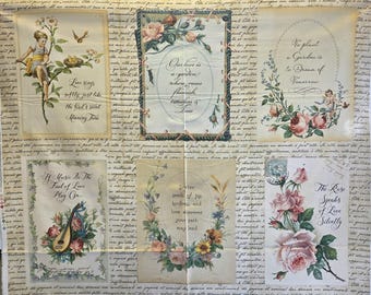 Panel de jardín de rosas Riley Blake Rose & Violet Bouquet des Fleurs