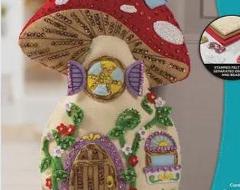 Bucilla® Mushroom Manor Door Stopper Felt Sewing Kit