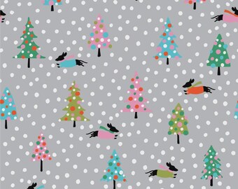 Dachshund in the Snow Christmas Flannel 100% Cotton by Camelot Fabric