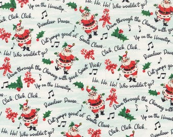 Dancing Santas Merry Melody Magic by Tina Higgins for 3 Wishes Cotton Quilt Fabric
