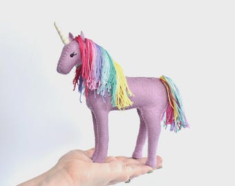 Diy Felt Sewing Craft Kit - Rainbow Unicorn Purple by Delilah Iris