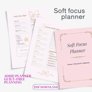 ADHD Planner | Printable PDF | Executive Function & Time Management System | 437 Pages Digital Download | Soft Focus Design