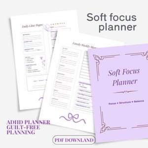 Purple Butterfly ADHD Planner Letter US | Neurodivergent Women's Printable PDF | Digital Download