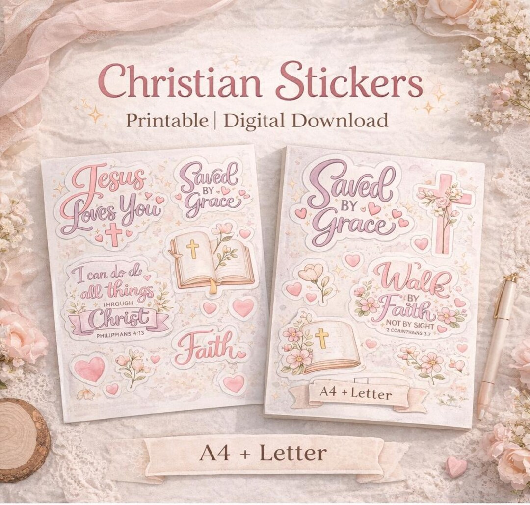 Christian Printable Stickers | Bible Journaling Stickers | Faith ...