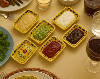 Ciotole in ceramica dipinte a mano, design ottomano a tulipano, set da 6