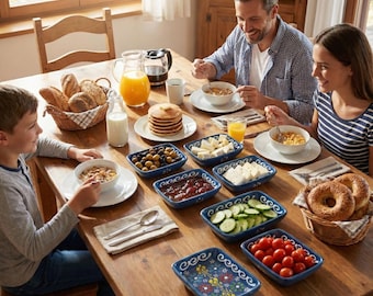 Juego de 6 cuencos de cerámica turca, cuencos para mojar pintados a mano, diseño de tulipán otomano colorido, cuencos pequeños para charcutería y preparación.