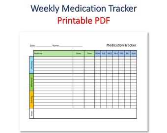 Medication Tracker Printable – Daily Medicine Log, Pill Organizer Sheet, Minimalist Health Tracker, Prescription Log, Digital Download PDF