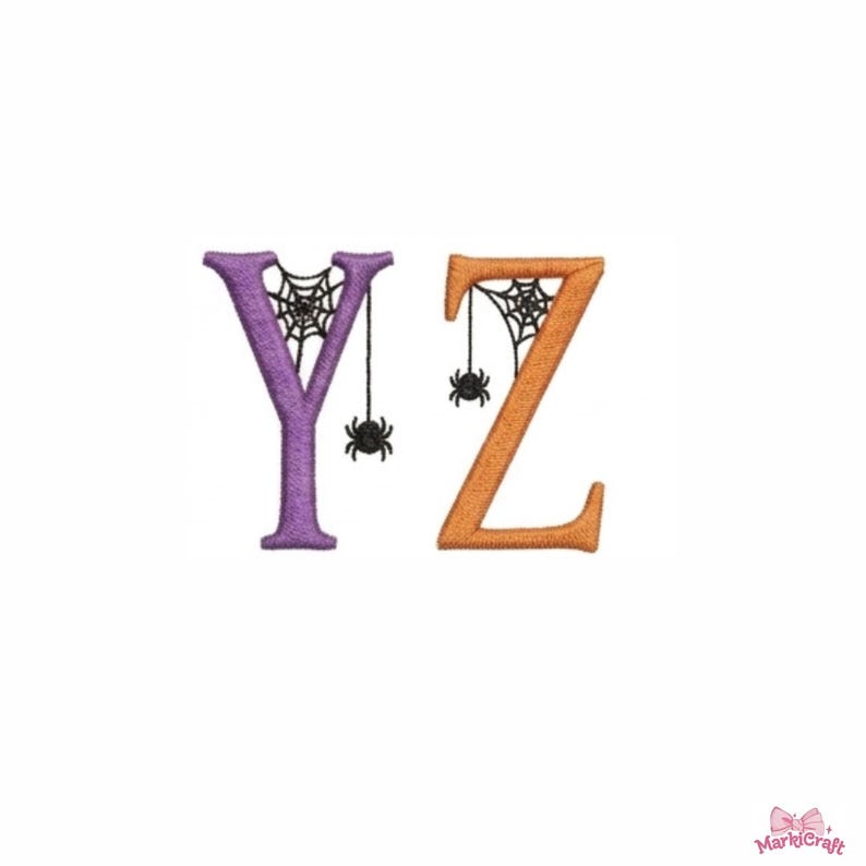 Halloween Embroidery Font 4x4, Spider Web Alphabet Machine Embroidery ...