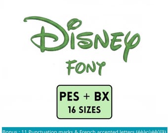 Walt Embroidery Font - BX & PES Formats - 16 Sizes (0.25" to 7") Disney Inspired Alphabet -Keyboard Font for Embrilliance - Instant Download