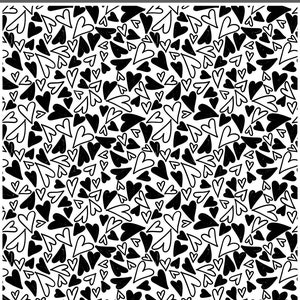 Cuori di Doodle piccoli - modello di foglio con texture inciso al laser per laminatoio e argilla metallica