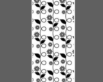 Curly Flowers large - vertical cuff lengths - laser engraved texture sheet pattern for rolling mill and metal clay