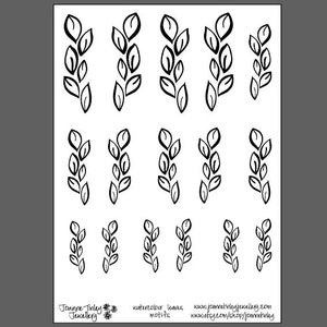 Watercolour Leaves motifs - laser engraved texture sheet pattern for rolling mill and metal clay