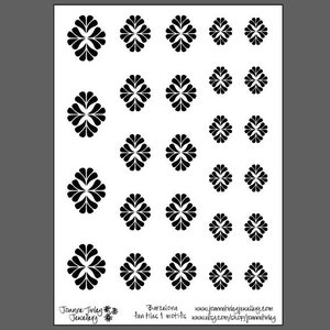 Motivi Barcelona Fan Tiles 1 - modello di foglio con texture inciso al laser per laminatoio e argilla metallica