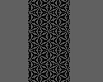 Starburst large cuff - laser engraved texture sheet pattern for rolling mill and metal clay