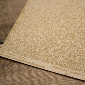 Watercolour Leaves 2 large - laser engraved texture sheet pattern for rolling mill