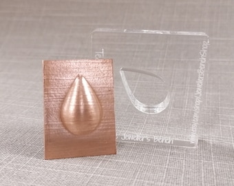 25mm teardrop silhouette press die for jewellery making - hydraulic press die - metal forming