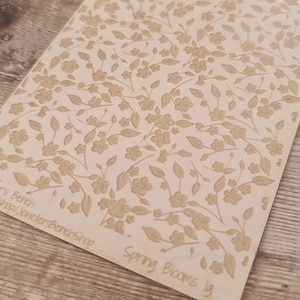 Spring Blooms large - laser engraved texture sheet pattern for rolling mill