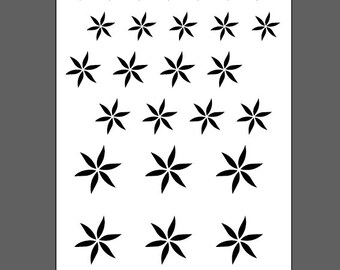 Pinwheel Flowers motifs - laser engraved texture sheet pattern for rolling mill and metal clay