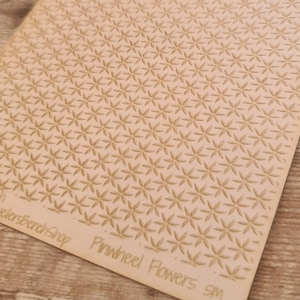 Pinwheel flowers small - laser engraved texture sheet pattern for rolling mill