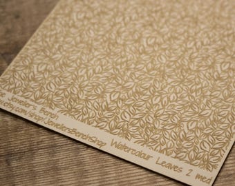 Watercolour Leaves 2 medium - laser engraved texture sheet pattern for rolling mill