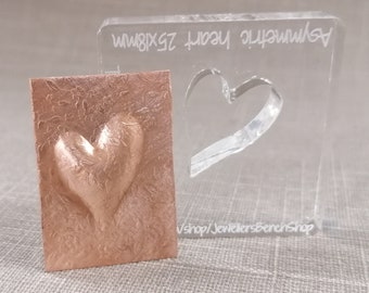 25mm asymmetric heart silhouette press die for jewellery making - hydraulic press die - metal forming
