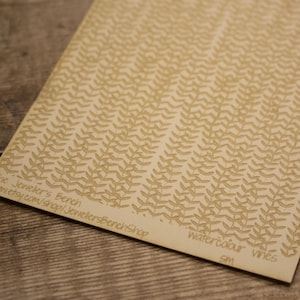 Watercolour Vines small - laser engraved texture sheet pattern for rolling mill